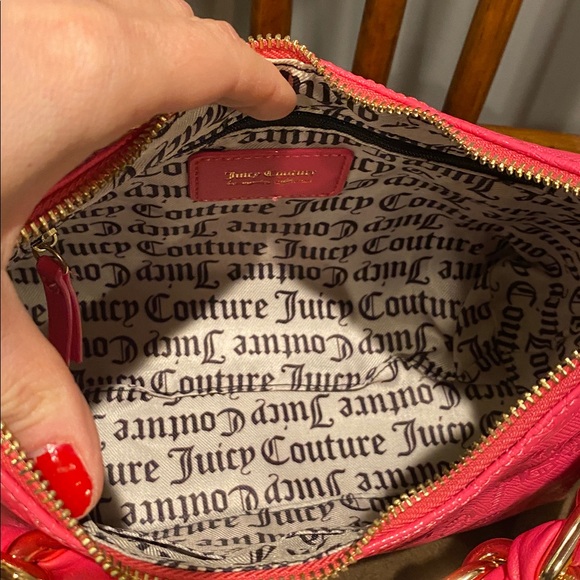 Juicy Couture Hot Pink Shoulder Bag with Gold Accents - Picture 7 of 8
